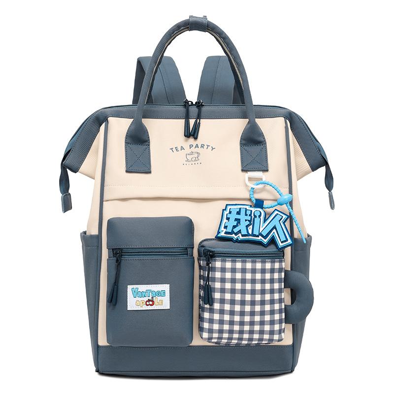 Schulranzen für Mittelschülerinnen Damenrucksack mit großem Fassungsvermögen Karorucksack Reiserucksack