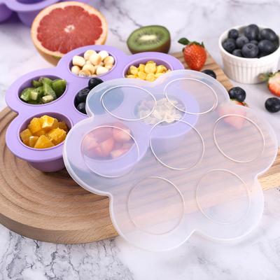 Silikon 7-Loch Eiswürfelform mit dicht schließendem Deckel Leichtes Auslösen Lebensmittelqualität Eiswürfelbehälter für selbstgemachtes Eisdessert und kalte Getränke