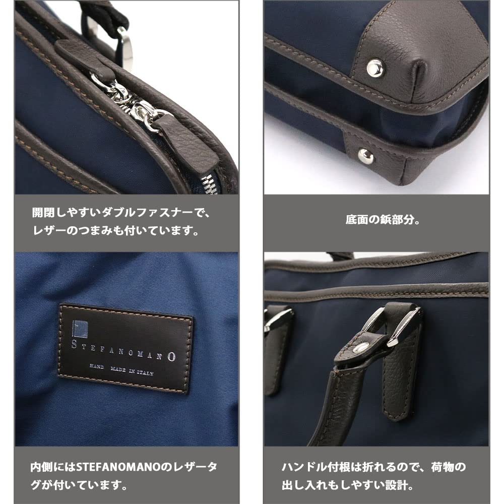 STEFANOMANO Time Briefcase in Limonta Nylon and Genuine Luxury Large Made in Italian Leather Business Perfect for Commuting and Office [Limited Offer]