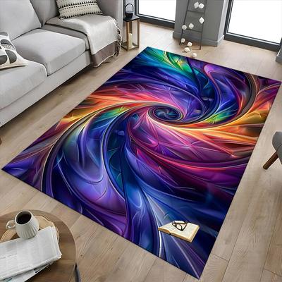 1PC Swirl Colors Extra Large Non Slip Floor Carpet, Office, Family, Bedroom, Studio Large Area Rug Indoor Rugs, Vibrant Colors