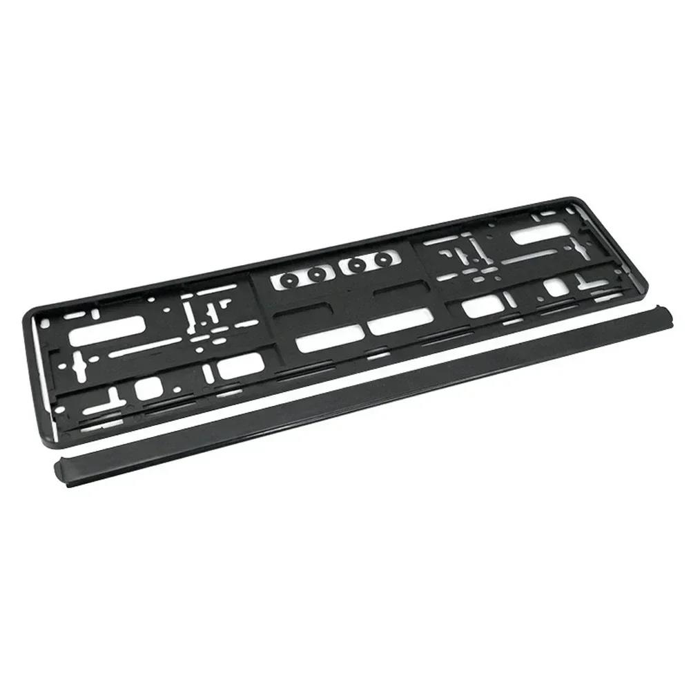 1/2Pcs Car Licence Plate Bracket Black Number Plate Holder EU Standard License Plate Frame Cover Anti-corrosion Auto Accessories License Plate Covers