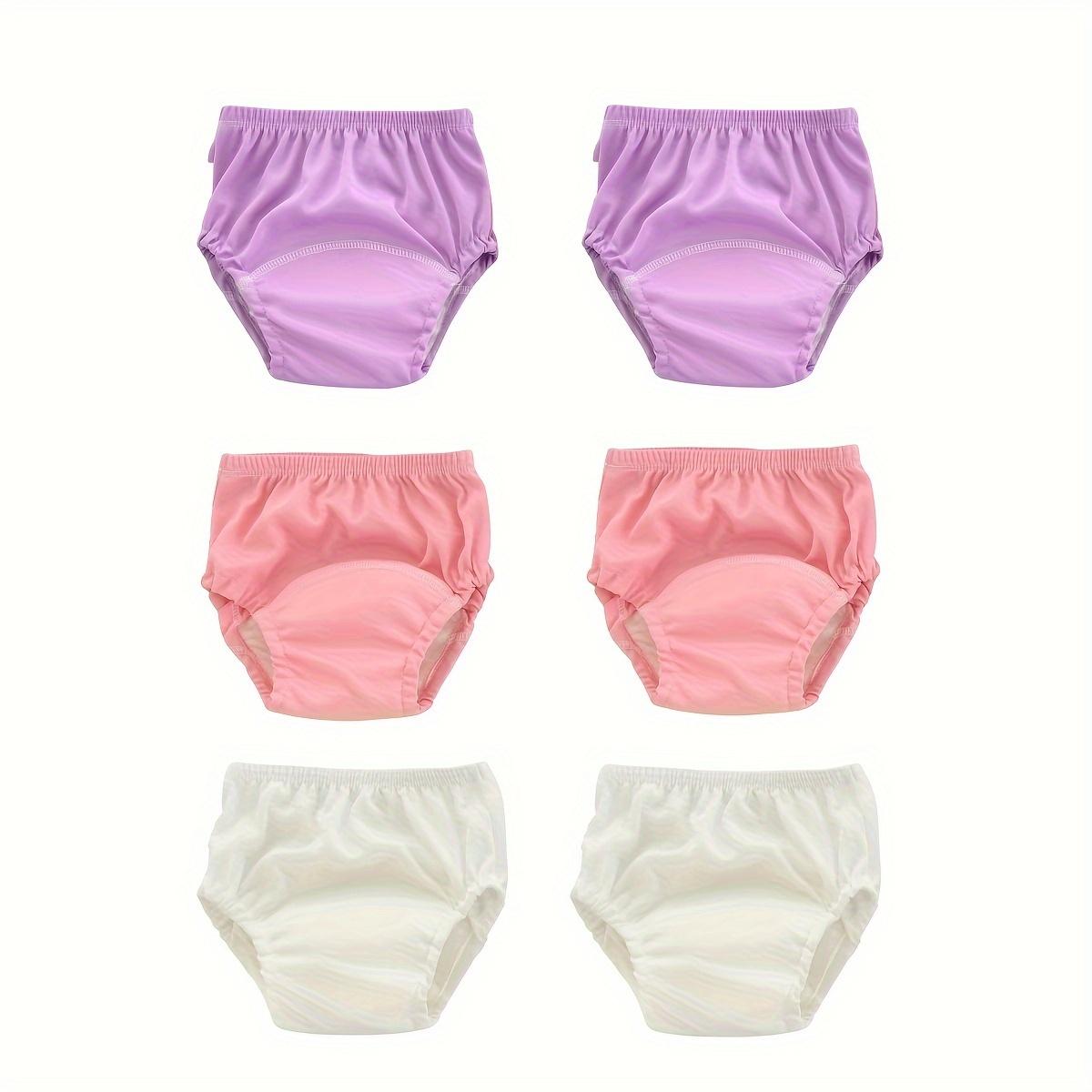 6pcs Plain Color Training Pants Washable Learning Pants Breathable Training Diapers Baby Diaper Cotton Cloth Learning Pants M
