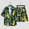 Summer Men's Fashion Printed Suit Short-sleeved Shirt + Shorts 2pcs Suitable for Loose Beachwear Men's Vacation Hawaiian Clothing