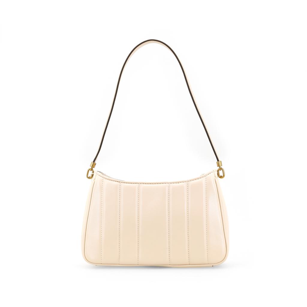 Tory Burch Spring Summer 2022 Zipper Closure Quilted Lambskin Underarm Mini Tote Shoulder Bag Women Bags Cheese-White 87178-136