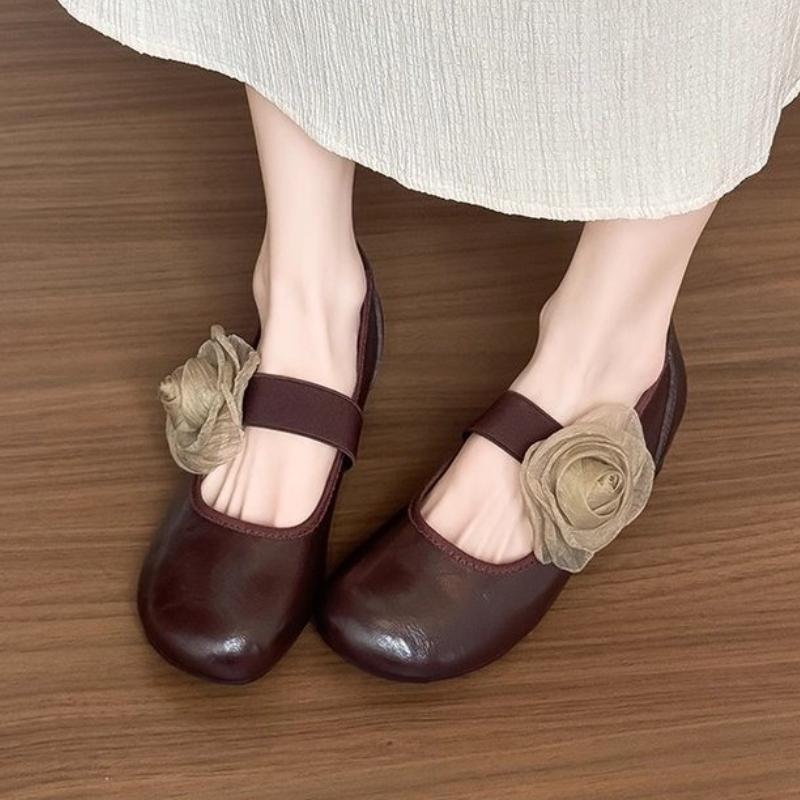 Flower Women Mary Jance Shoes Dress Sandals Casual New Trend 2025 Summer Walking Shallow Lolita Luxury Zapatos Mujer