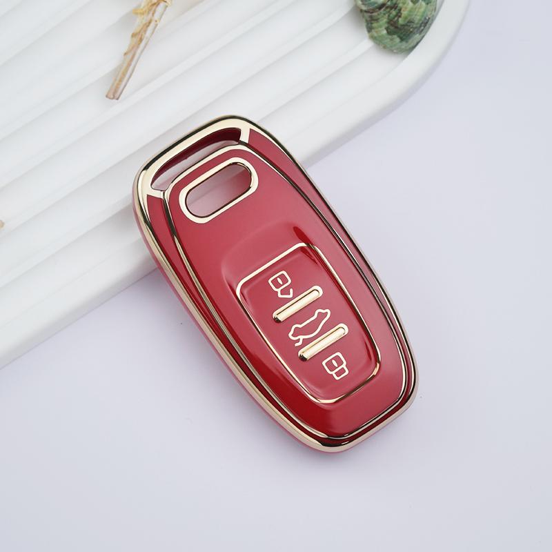 

Чехол для дистанционного ключа из ТПУ для автомобиля, брелок для Q3 Q5 Q7 S4 S5 S6 S7 S8 R8 TT A1 A3 A4 A5 A6 A7 A8, аксессуары Quattro Key Case красный