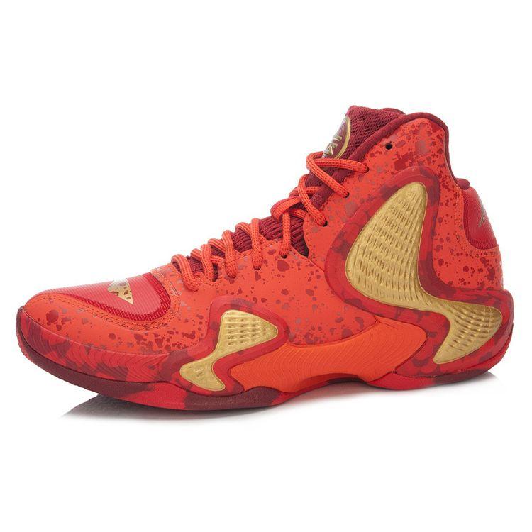 Li Ning Phantom 1 Shock Absorbing High Top Basketball Shoes Unisex Basketball Shoes Red Yellow ABAL001-2