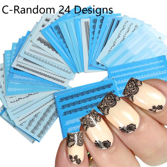 Yousheng 24Pcs/Set Nail Transfer Vivid Images DIY Colorful Roll Totem Stickers Manicure Sliders Decoration for Female