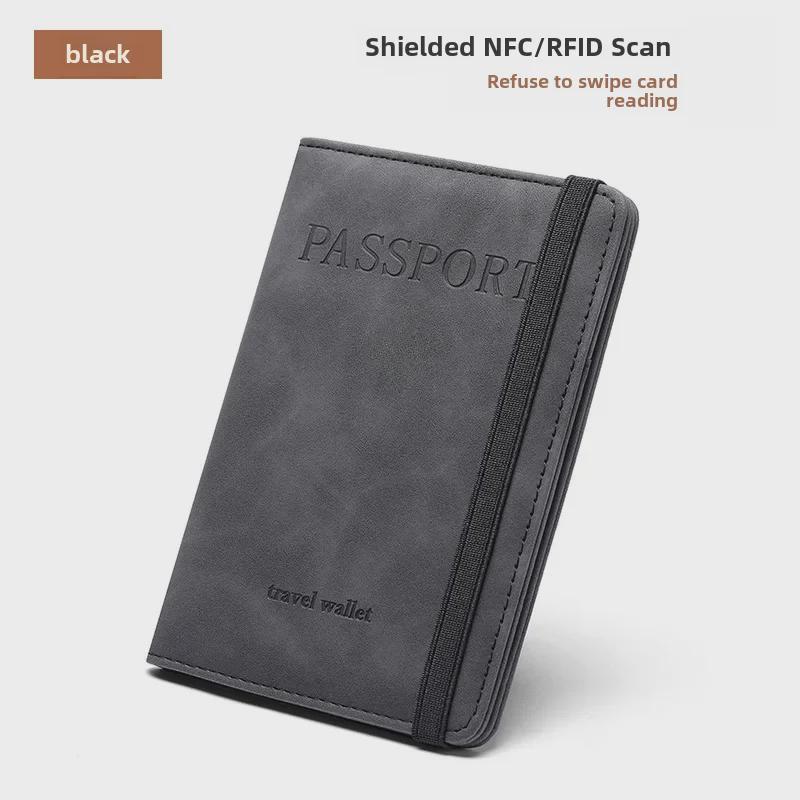 Cross-Border PU Leather RFID Travel Wallet & Passport Holder