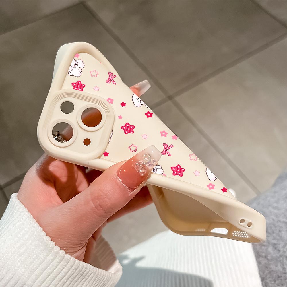 Soft Silicone Square Ladder Printing Pattern Phone Casing Full Cover Camera Shockproof Protection Rubber Case for iPhone Infinix Tecno OnePlus
