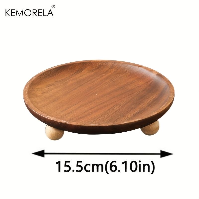 

1PCS Solid Wood Serving Tray - Vintage Style Pedestal Stand for Kitchen & Dining, Portable Retro Decor with Sturdy Construction