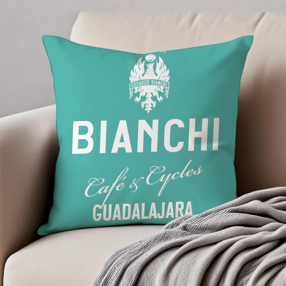

Luxury BBianchi Logo Cushion Cover Pillowcase Antidustmite Invisible Zipper Short Plush Sofa Cushion 30X30cm