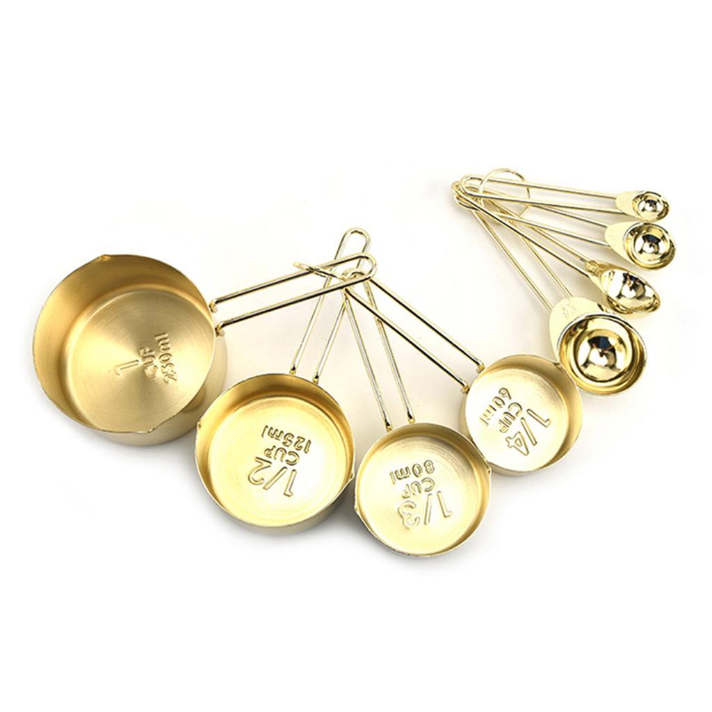 8PCS Stainless Steel Measuring Cup Kitchen Measuring Spoon For Baking Tea Coffee Kichen Accessories Measuring Tool