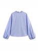 European Style 2026 Spring Stand Collar Long-Sleeve Layered Poplin Shirt