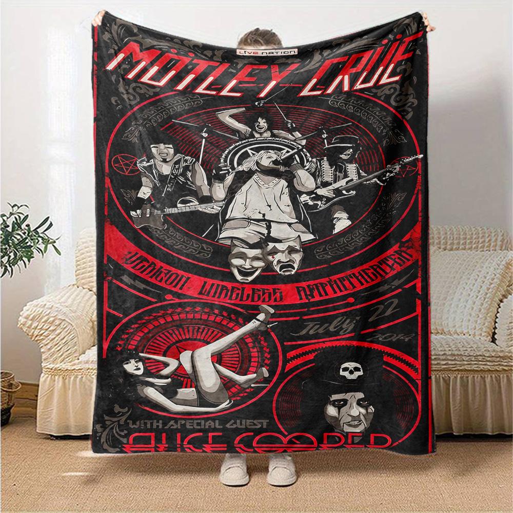 1pc dragon guitarThemed Blanket Soft Flannel All Season Cozy Throw with Bold Graphic Print, Travel, or Holiday Gift for Family & Friends