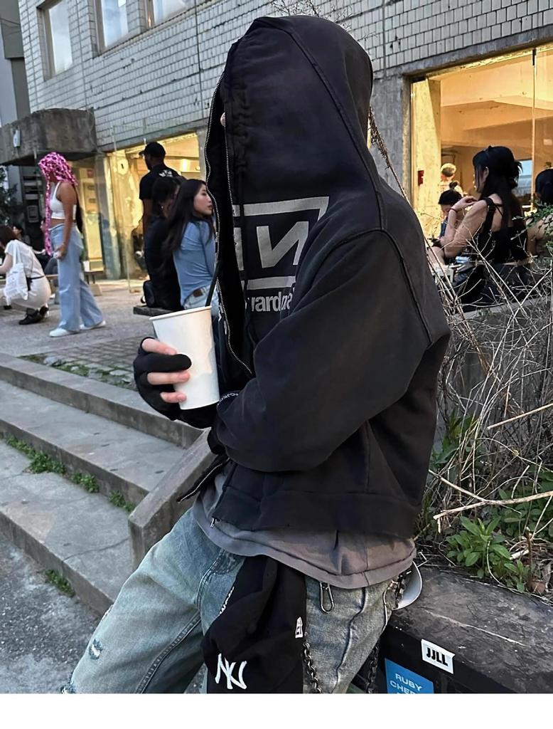 Mănuși Americane Două-în-Unu Grailz cu Fermoar Cardigan Hanorac Jachetă Bărbați