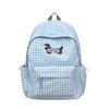 Schoolbag Korean version cartoon cute dachshund dog backpack female large capacity college style student schoolbag versatile plaid backpack