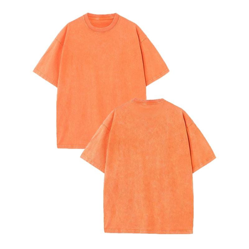 Herren Schweres Gewaschenes Vintage Lockeres Drop Shoulder Kurzarm T-Shirt