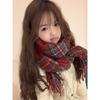 New Soft Imitation Cashmere Tassel Plaid Scarf Winter Female Couple Shawl Red Cold Proof Versatile Thickened Scarf