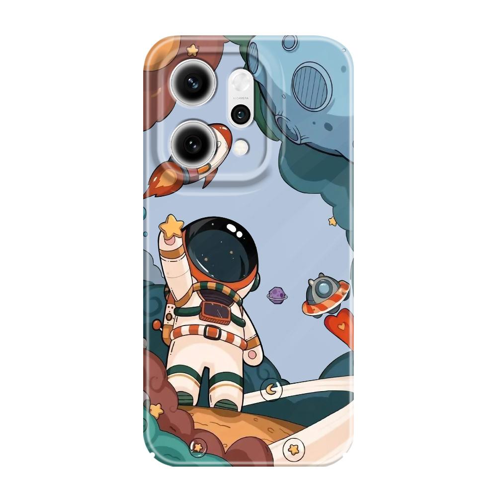 Flying Astronaut Phone Case For OPPO Reno 14 14F 13 13F 12 12F 11 11F 10 8 8Z 8T 7 7Z Pro 4G 5G Film Hard Cover