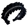 Rhinestone Black Hairband Cloth Wrinkle Headband Luxury Women Hair Hoop  Daily