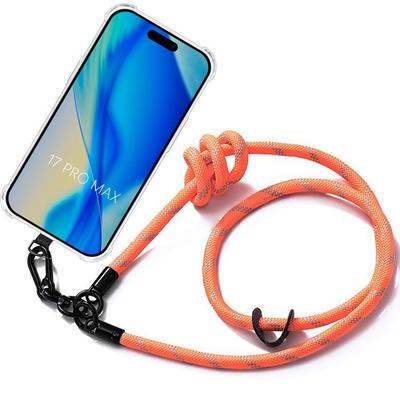Case with Lanyard - BOOLING - for iPhone 17 Pro Max - Silicone - Sturdy Orange Shoulder Strap