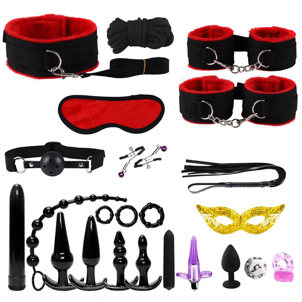 BDSM Bondage Sex Toys for Women Sexy Toys Handcuffs for Session Anal Plug Vibrator Female Erotic Accessories Sexulaes Toys 18