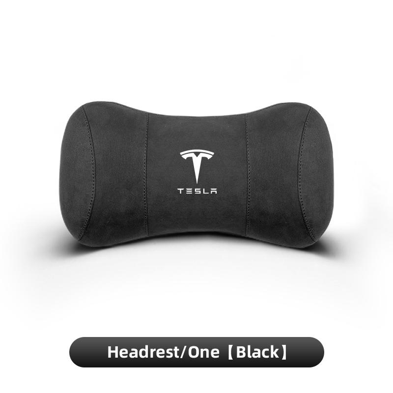 Tetieră din piele întoarsă pentru mașină, pernă respirabilă din spumă cu memorie pentru gât, pentru Tesla Model 3 Y S X Cybertruck Juguete Roadster Coil Bonina