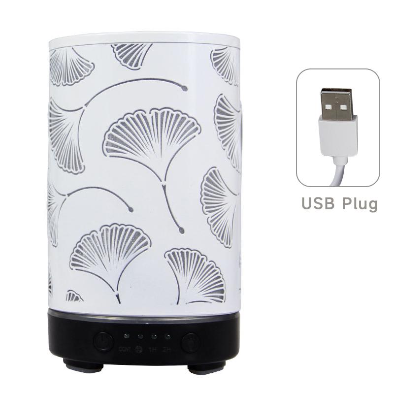 Desktop Decorative Light Ginkgo Leaf Atmosphere Night Light Timed Aroma Diffuser Ultrasonic Air Humidifier with Auto Shut-off