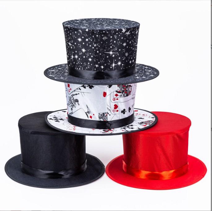 Foldable Magic Hat with Hidden Compartments - Telescopic Spring Top Hat for Magicians