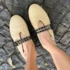 Mode Hochwertige Gewebte Flache Ballerinas Damenmode Doppelschnalle Markendesigner Schuhe Bequeme Flache Freizeitschuhe Zapatos De Mujer