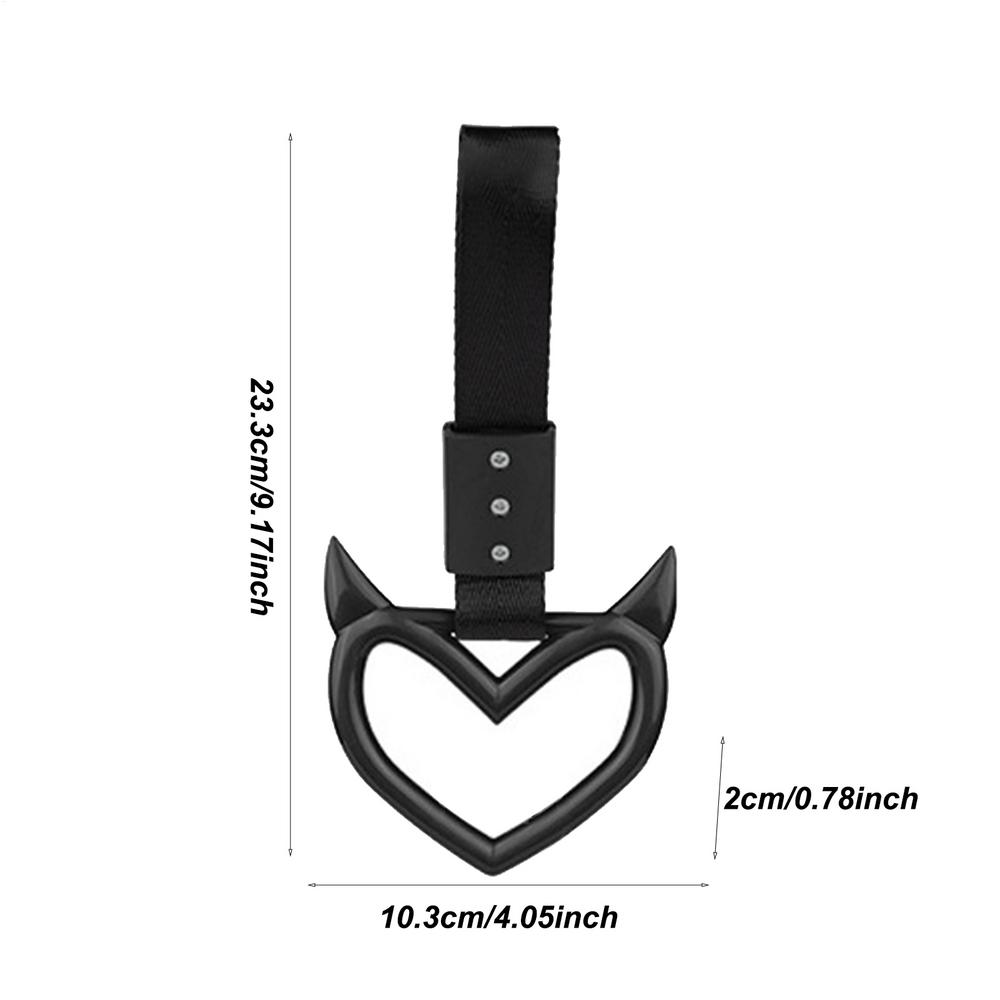 

Rear BumperWarning Ring Ring Devil Heart-Shaped Car Hand Strap Creative Unique Easy To Install Rear BumperWarning Ring For Car чёрный