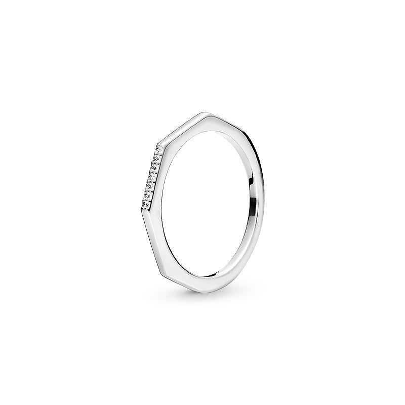 

New 925 Sterling Silver Wavy Pattern Octagonal Rings Size 6 7 8 9 Fashion Fine Jewelry for Women Girl Festival Gift 6