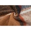 Autumn Winter Imitation Mohair Color Block Plaid Thick Fringe Scarf Shawl