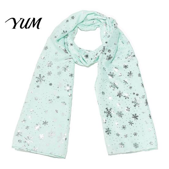 Feiertags-Accessoire Glitzernd Funkelnd Folien-Schneeflocken-Print Schal für Damen, Weihnachten Warm Hals-Thema Schal Wickel, Herbst Winter Leicht