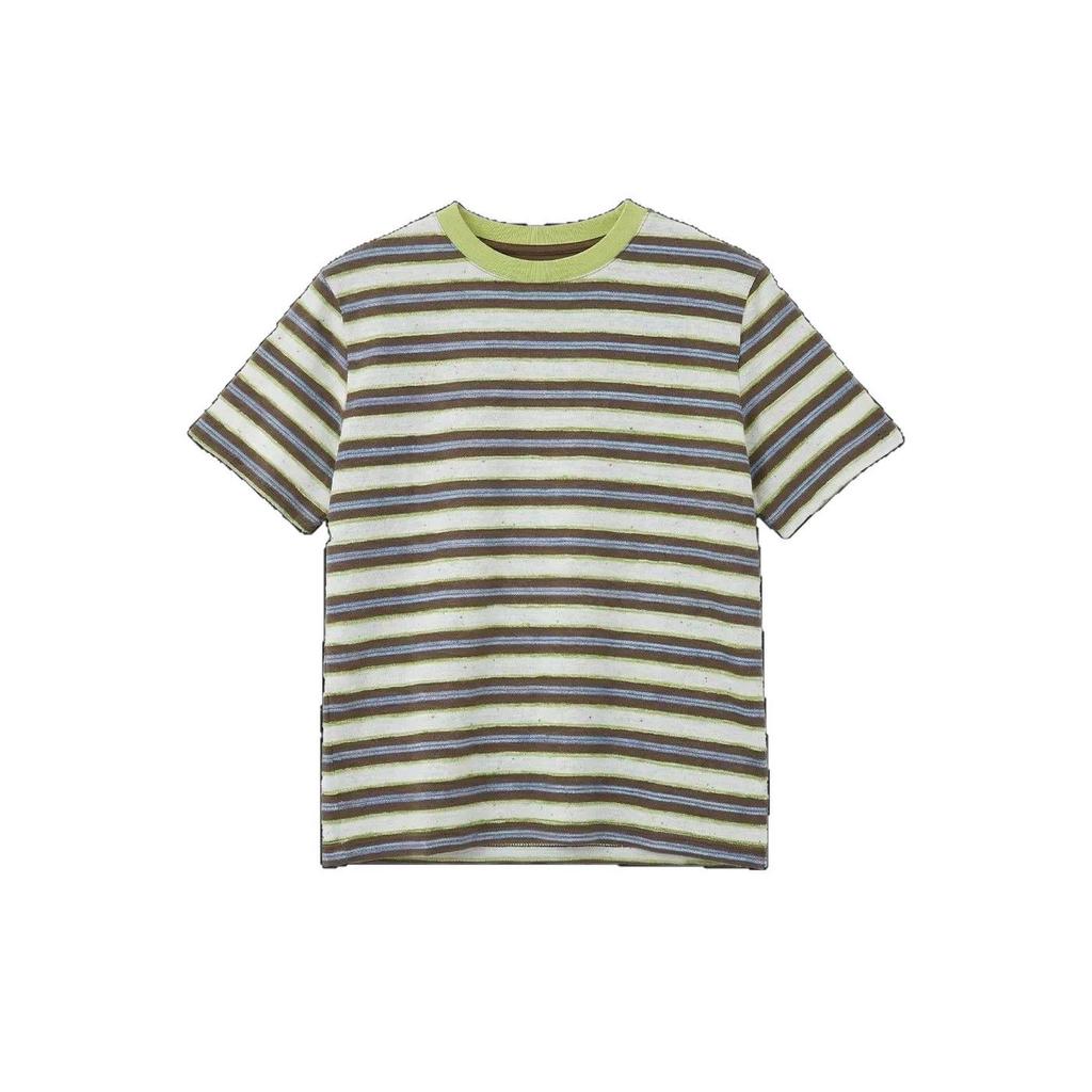 Korean Style Cloud Pattern Kids' Summer T-Shirt - Thin Striped, Short Sleeve, Parent-Child Outfit for Boys & Girls