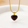 French simple temperament double-sided love drop glaze faceted pendant necklace double-sided can wear light luxury versatile collarbone chain women