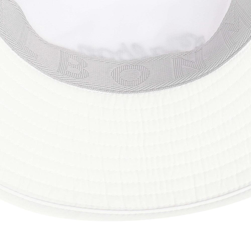 MALBON GOLF Asymmetrical Brim Lightweight Bucket Hat Off White
