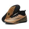 32-46 Large Size High Top Leather Football Shoes Children's Students AG Spikes Competition Training Shoes Artificial Grass Shredded Nails TF