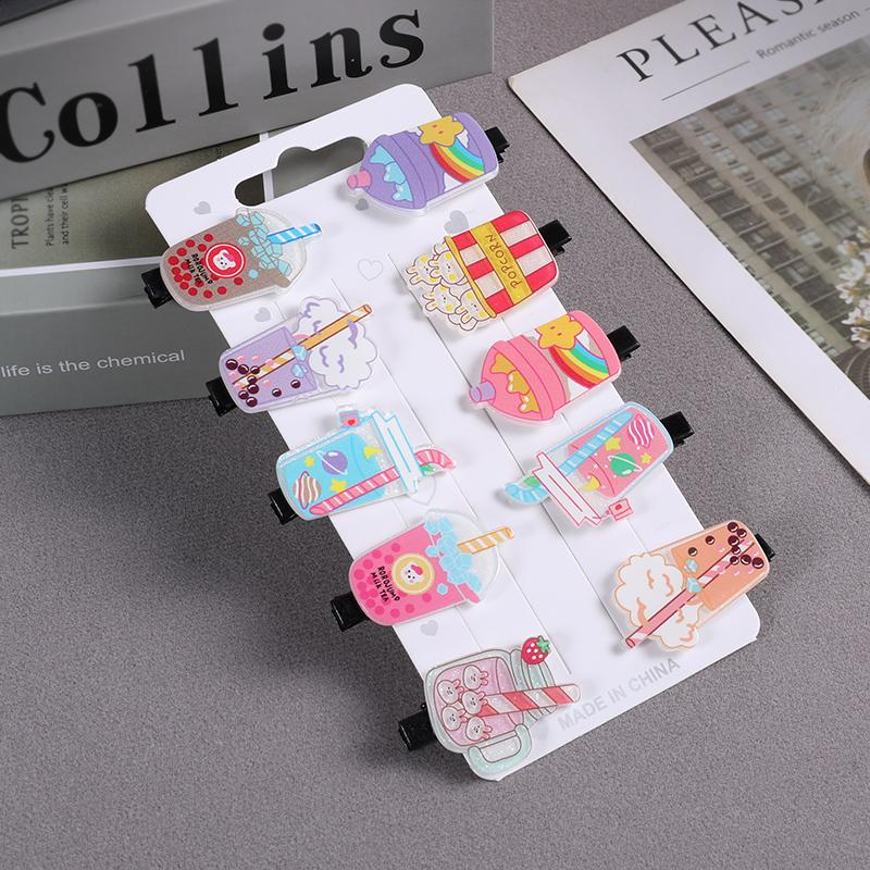 10 bucăți/set noi agrafe de păr cu unicorn drăguț de desene animate pentru fete, agrafe de păr colorate, dulci, pentru copii, accesorii de păr pentru fete