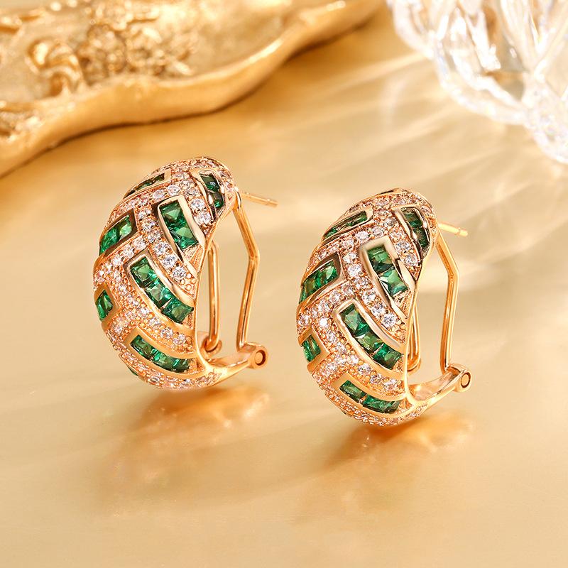 

Ювелирные изделия Медное дно Стиль Полностью бриллиантовые Высококлассные Серьги-пусеты Серьги-пряжки для ушей