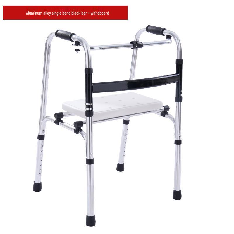 Stainless Steel Rollator Walker with Seat and Wheels - Rehabilitation Support Frame