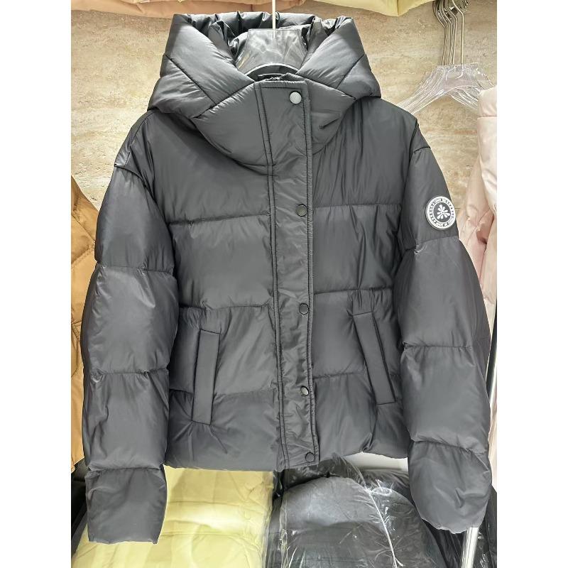 Down jacket women's, winter new fashion casual versatile hooded short thermal jacket white duck down bread jacket