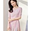 Demana Elegant 100% Mulberry Silk Printed Midi Dress