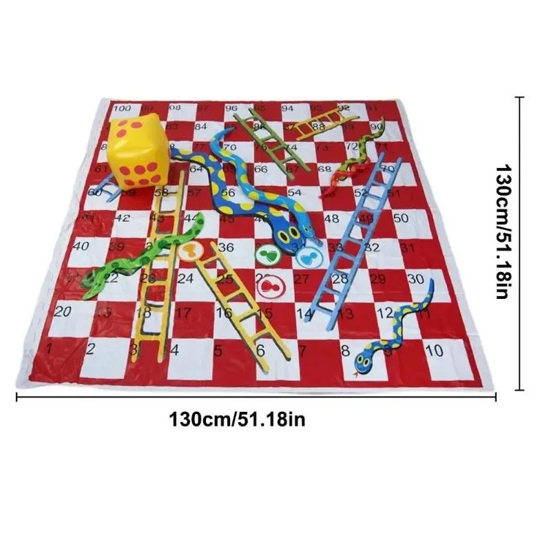 Portable Game Playmat Children Waterproof Snake Ladder Chessboard Activity Map Game Set Toy Outdoor Picnic Carpet Mat For Baby