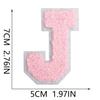 Roaring Sky A-Z Pink Chenille Embroidery Patch: 7cm Iron-on Sticker for Bags