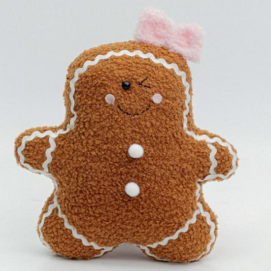 Gingerbread Man Christmas Plush Pillow - Cute Cartoon Sofa Cushion and Festive Decoration Gift
