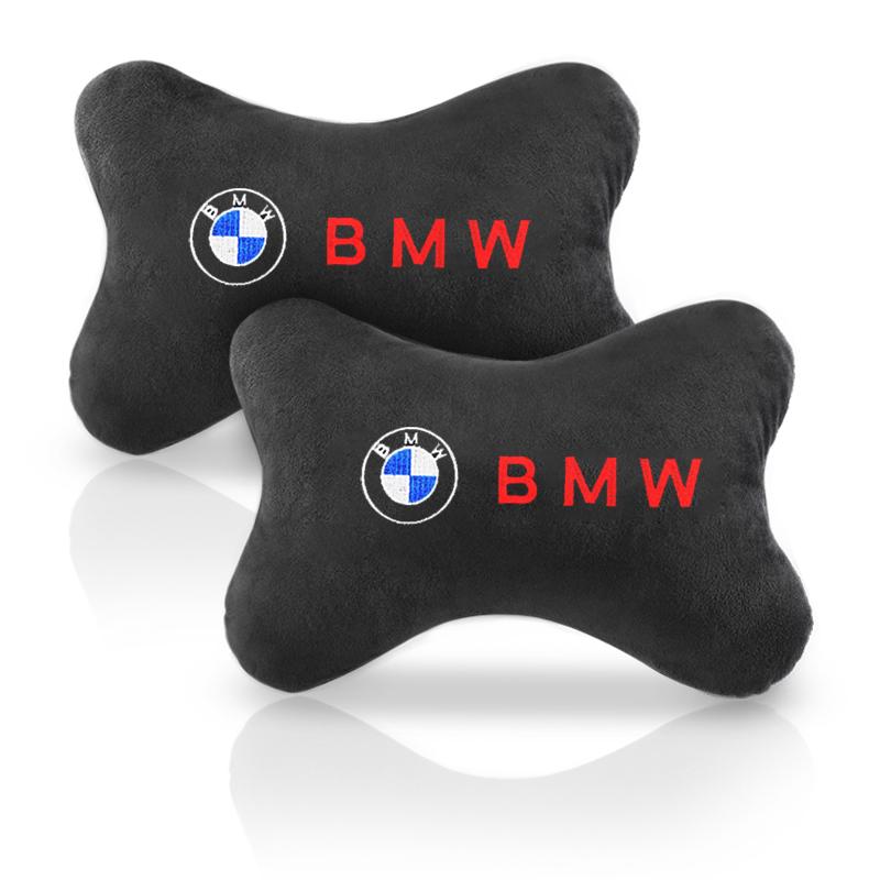 2025 Hot 1/2pcs Car Headrest Cover Auto Seat Cover Head Neck Rest Pillow for BMW Performance M Power X1 X5 X7 Accessories