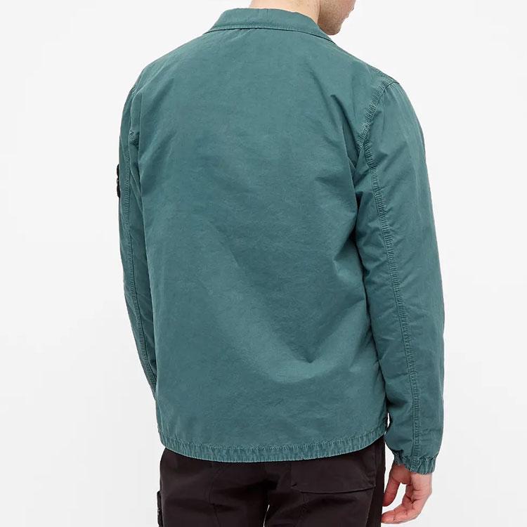 STONE ISLAND Zip Pocket Overshirt Petroleum Men Tops Blue 7415117WN-V0157