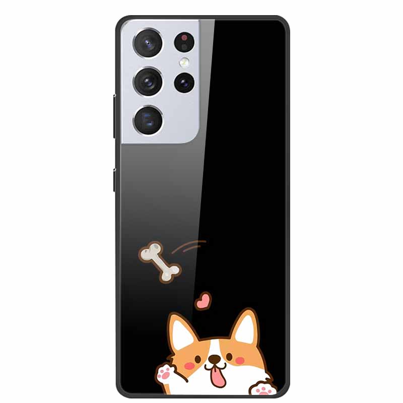 For Samsung Galaxy S25 Ultra Tempered Glass Case Back Cover Hard Phone Cases for SamsungS25 ULTRA Fundas Fashion Protector Coque